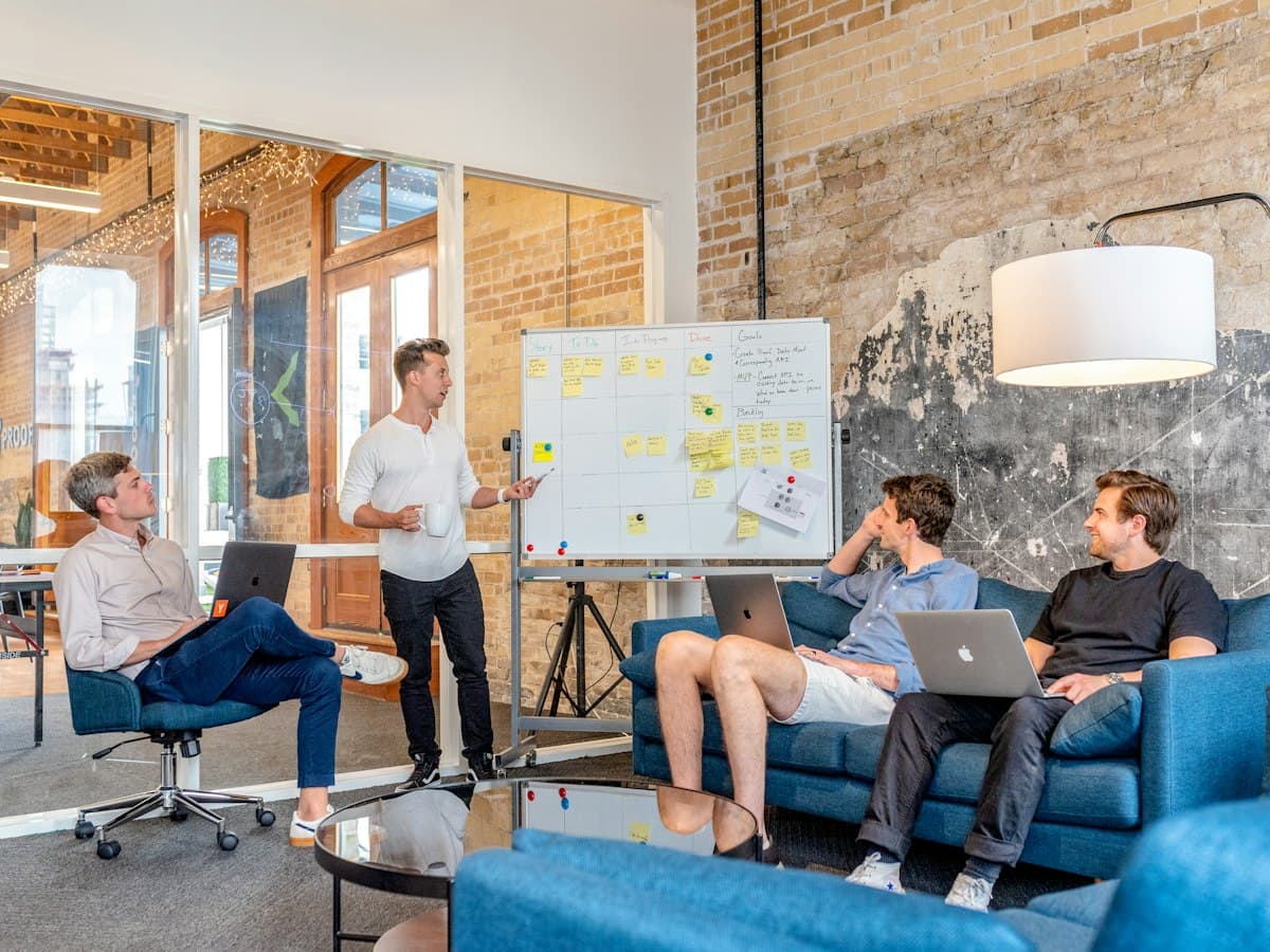 Marketing team producing content with AI tools